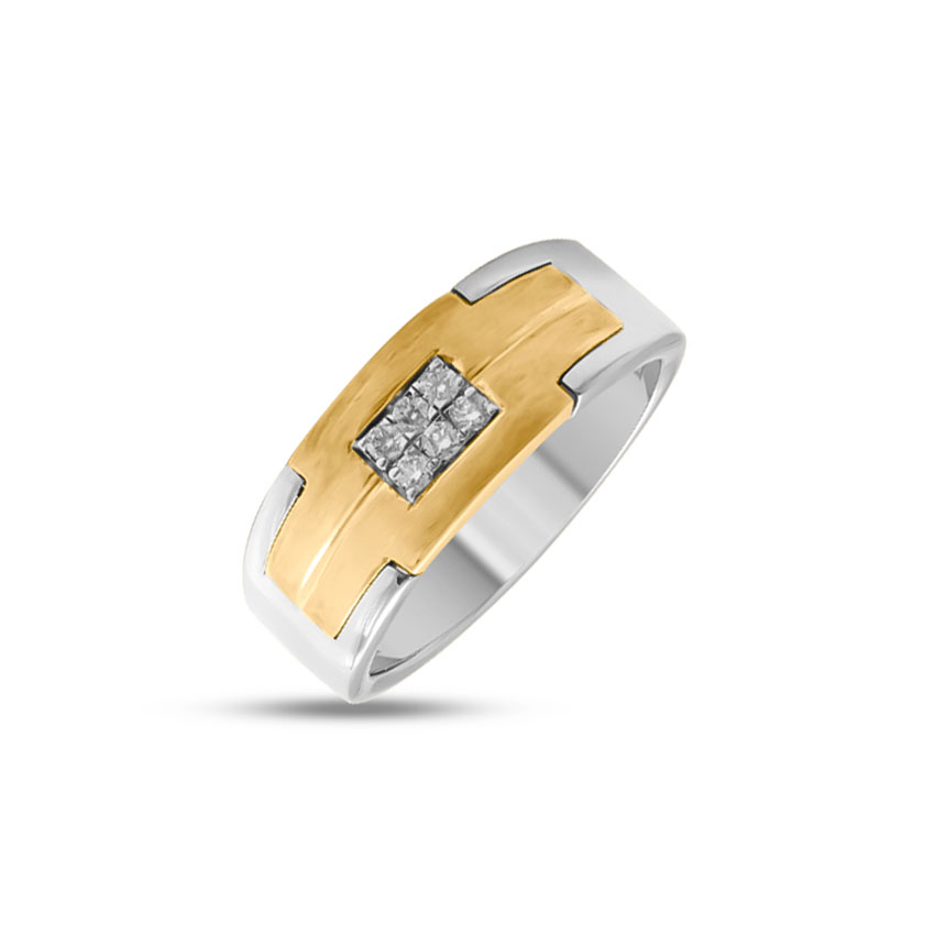 Diamond Rings 18 Karat Two Tone Gold Daniel Diamond Ring for Men