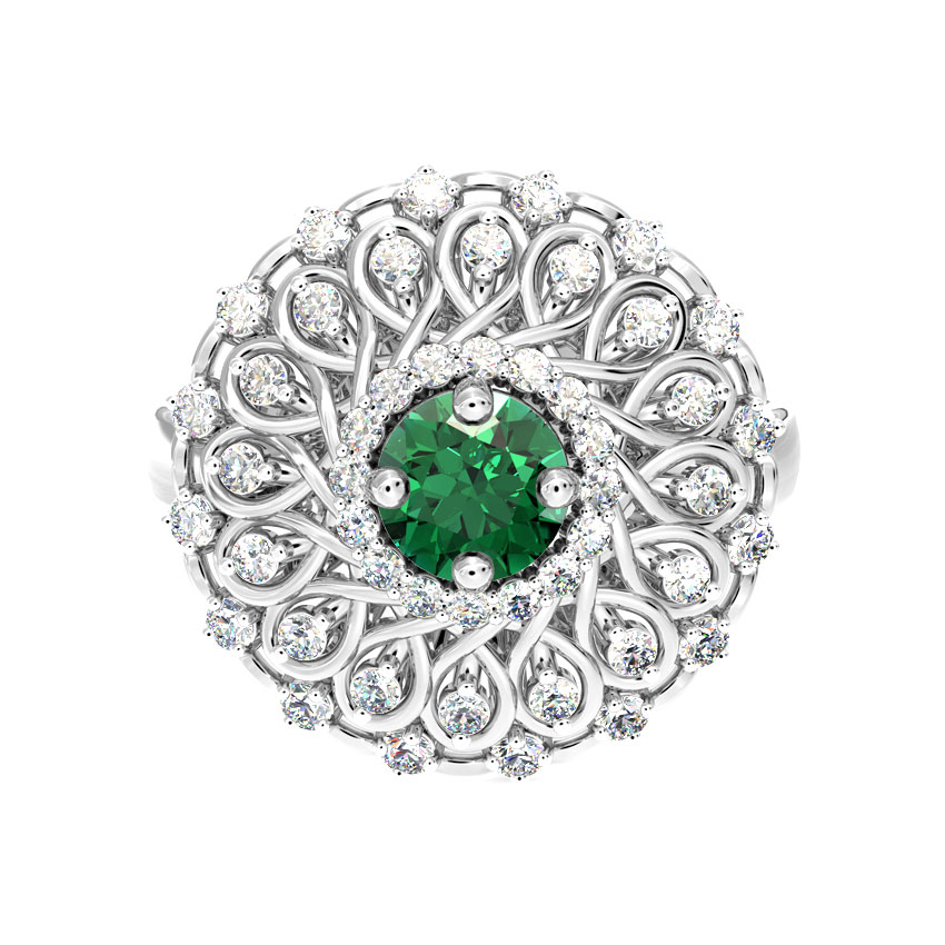 Ornate Cocktail Diamond Ring