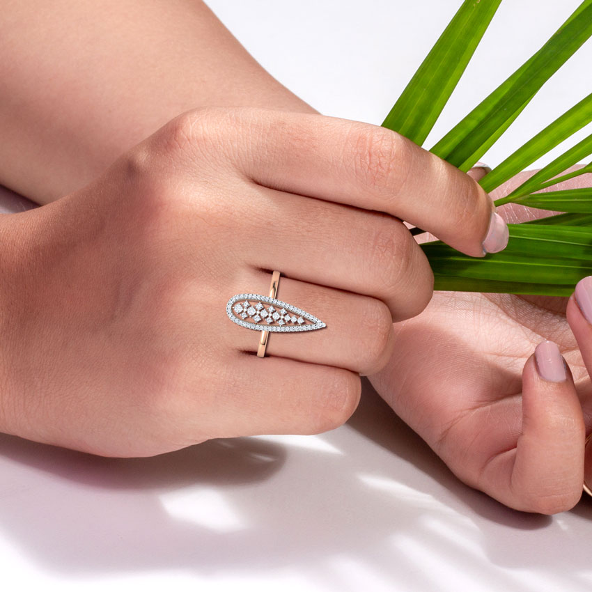 Pear Lattice Diamond Ring Pear Lattice Diamond Ring