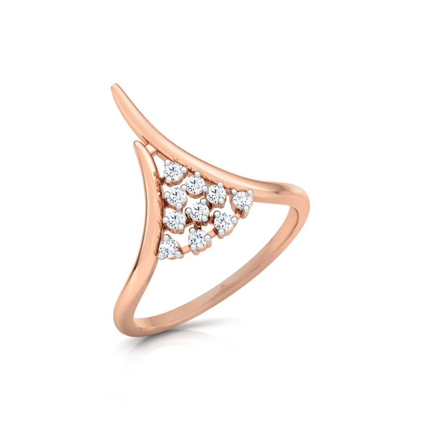 Diamond Rings 18 Karat Rose Gold Peak Cluster Diamond Ring