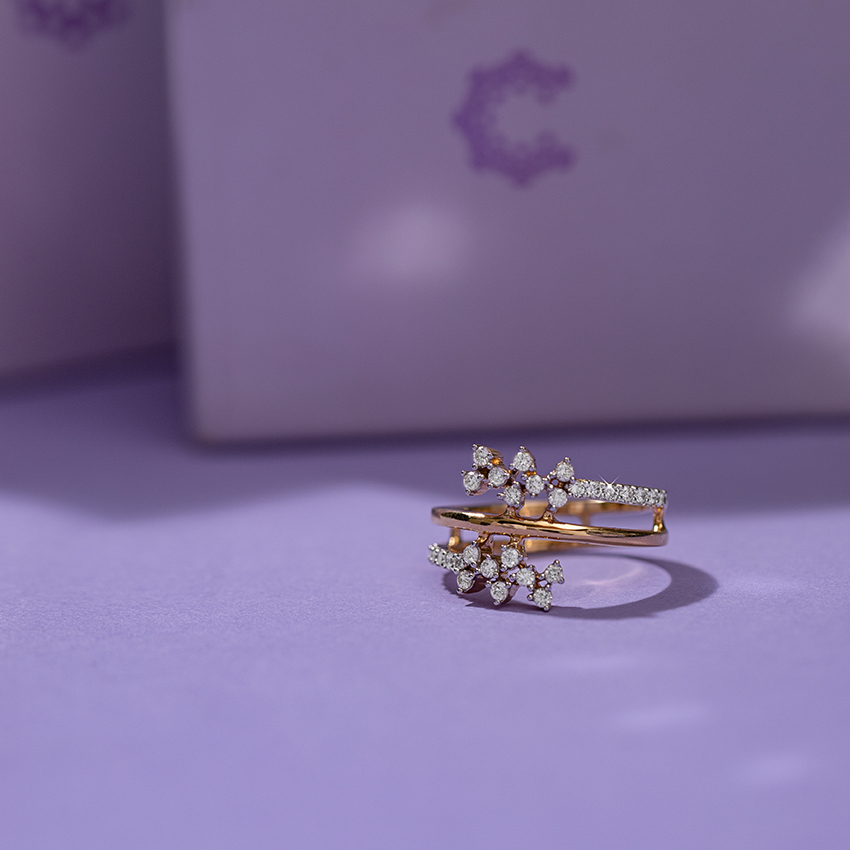 Curl Cluster Diamond Ring