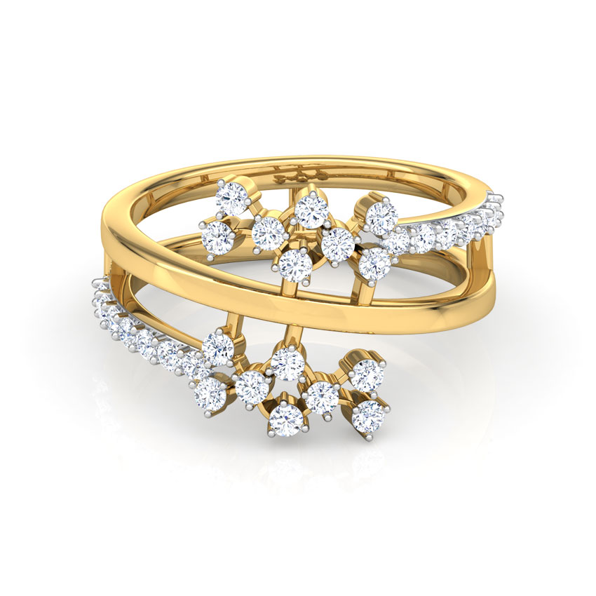 Curl Cluster Diamond Ring