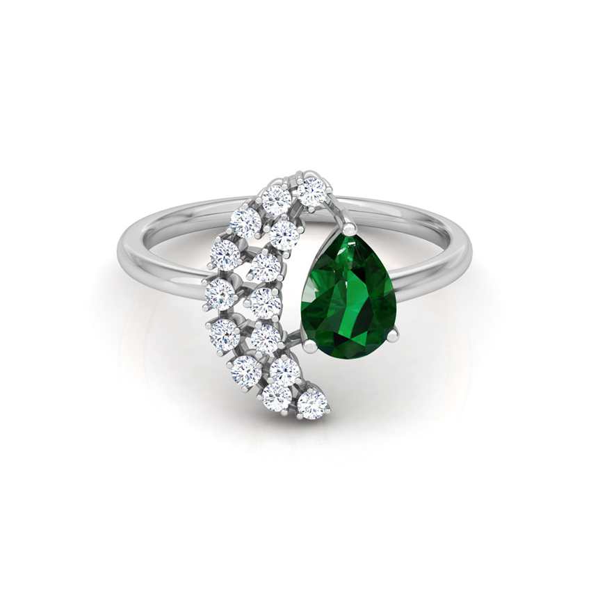 Crescent Cluster Diamond Ring Crescent Cluster Diamond Ring
