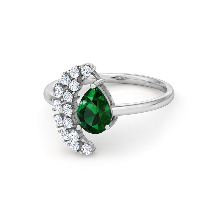Crescent Cluster Diamond Ring Crescent Cluster Diamond Ring