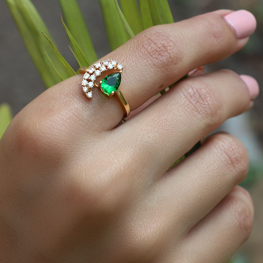 Crescent Cluster Diamond Ring Crescent Cluster Diamond Ring