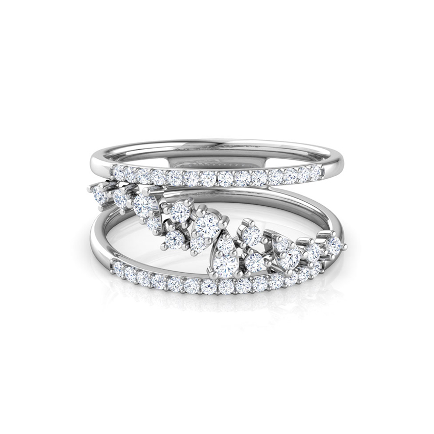 Skew Cluster Diamond Ring