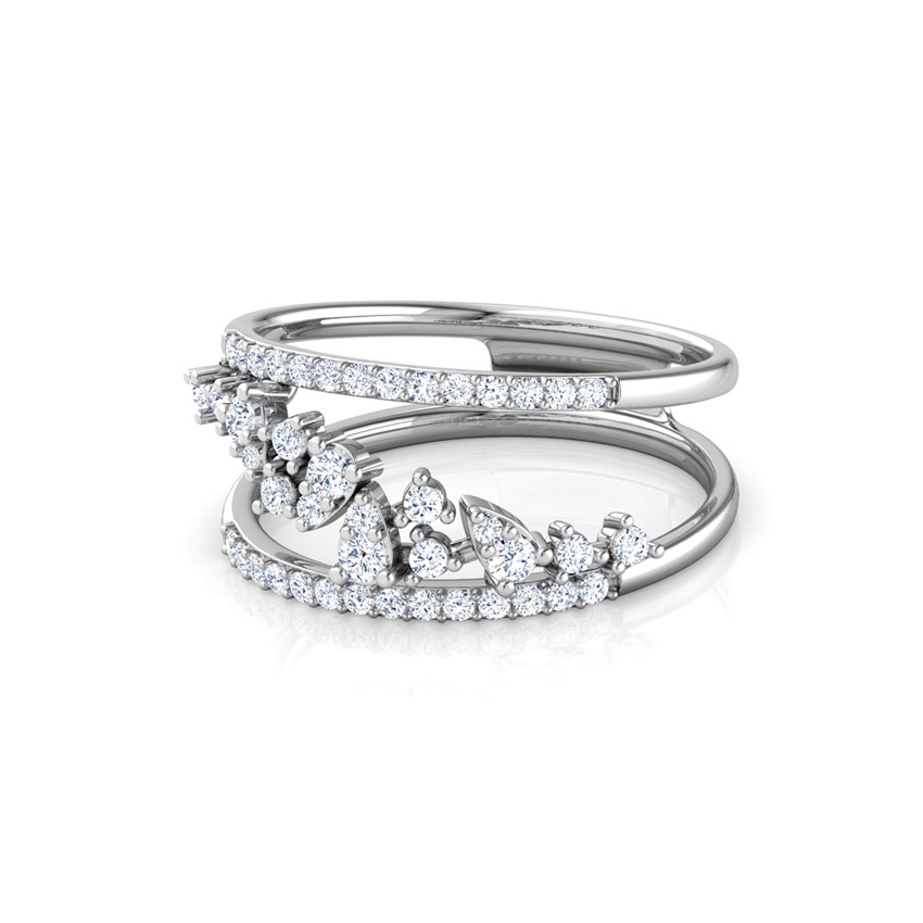 Skew Cluster Diamond Ring
