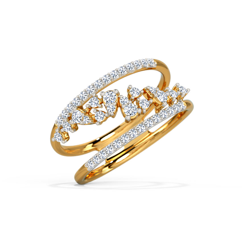 Skew Cluster Diamond Ring