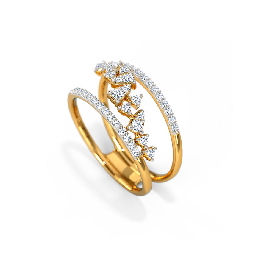 Skew Cluster Diamond Ring