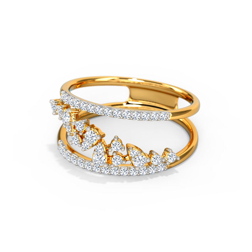 Skew Cluster Diamond Ring