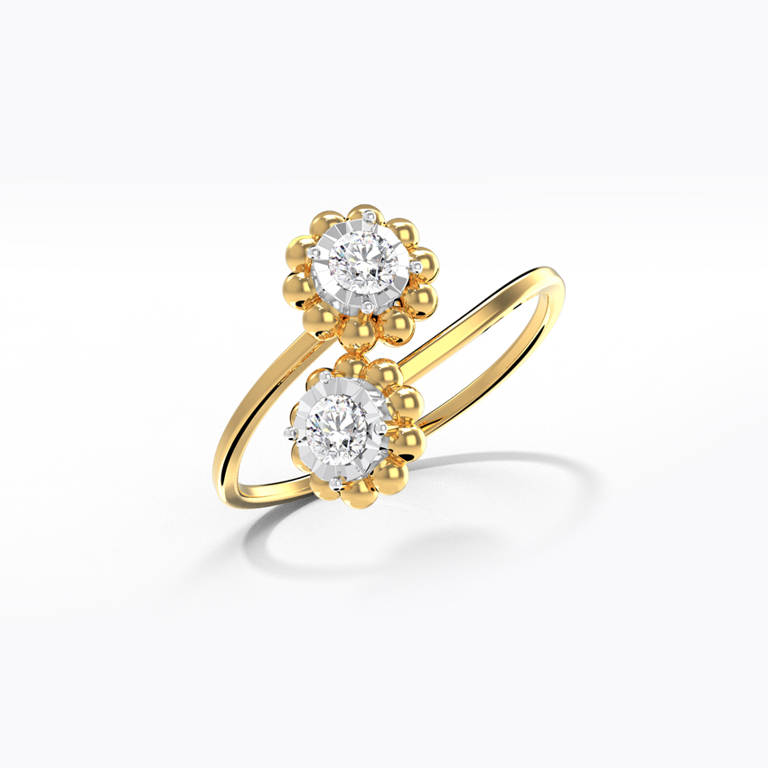 Diamond Rings 14 Karat Yellow Gold Blooming Miracle Plate Diamond Ring