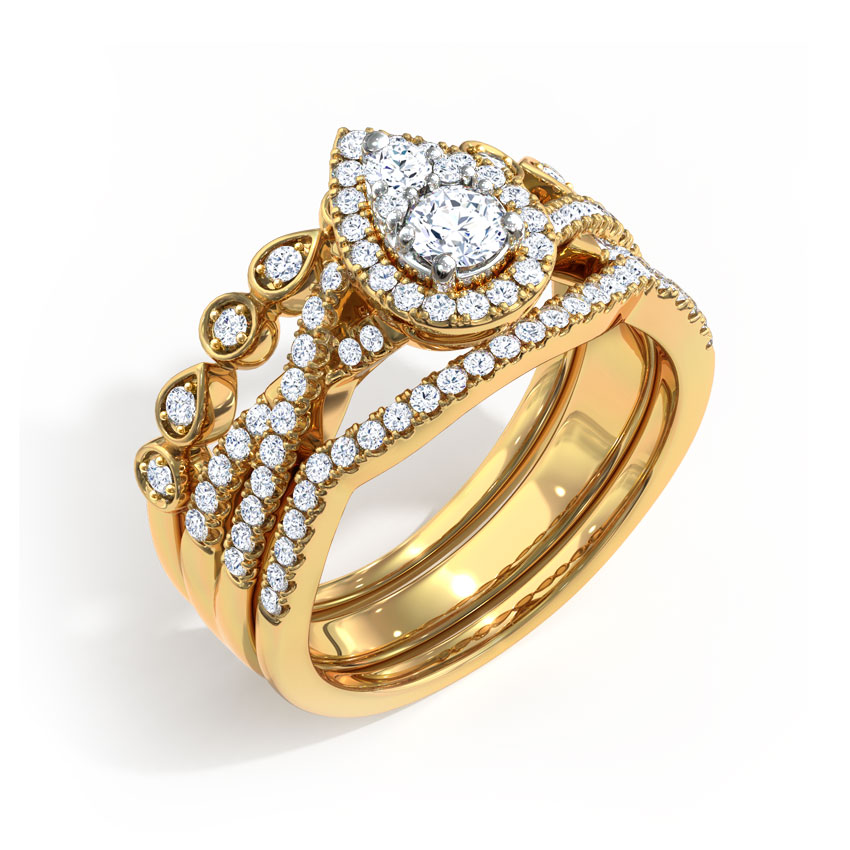 Shimmering Diamond Bridal Ring Set