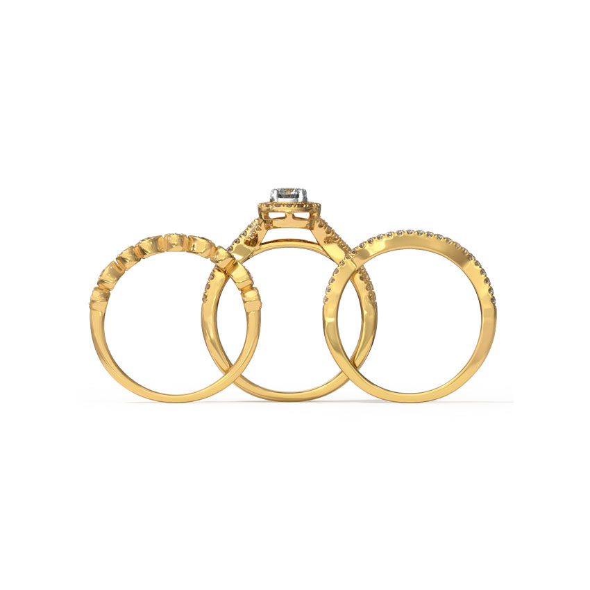 Shimmering Diamond Bridal Ring Set