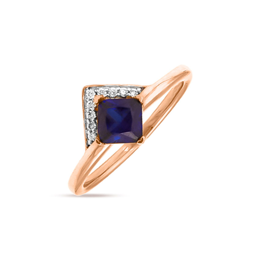 Diamond,Gemstone Rings 14 Karat Rose Gold Georgeous Azure Diamond Ring