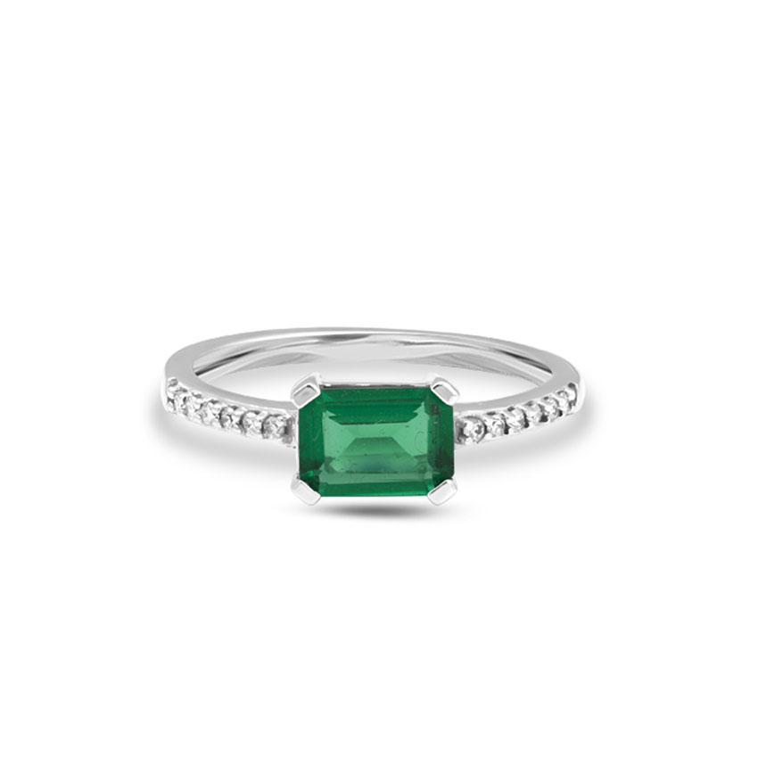 Diamond,Gemstone Rings 18 Karat White Gold Betty Diamond Ring