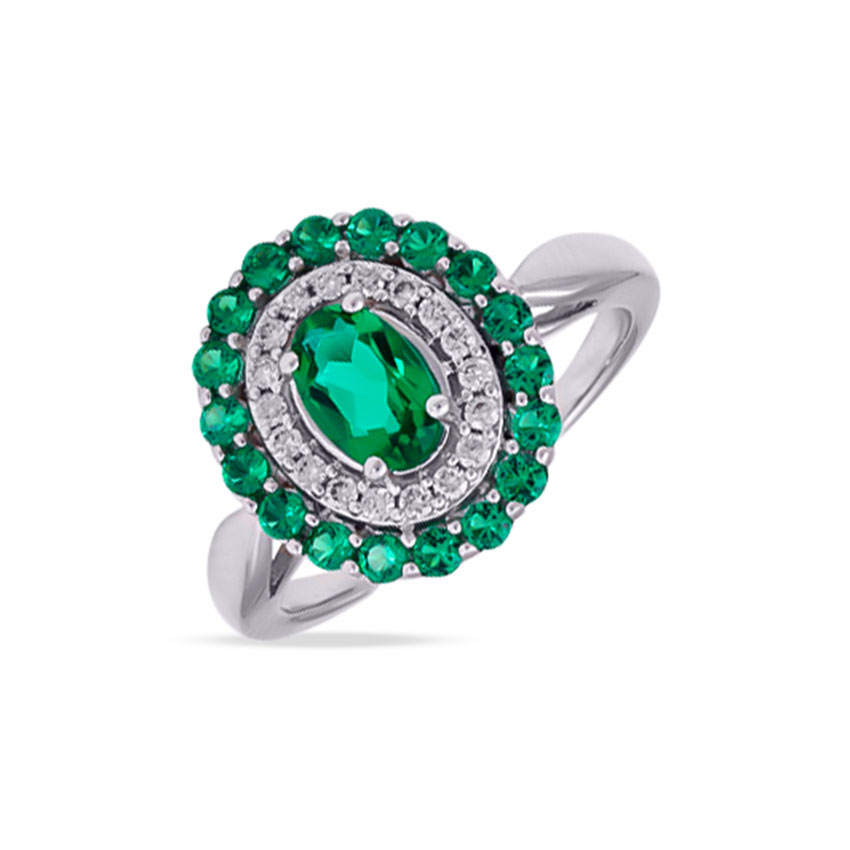 Diamond,Gemstone Rings 18 Karat White Gold Bella Grand Diamond Ring
