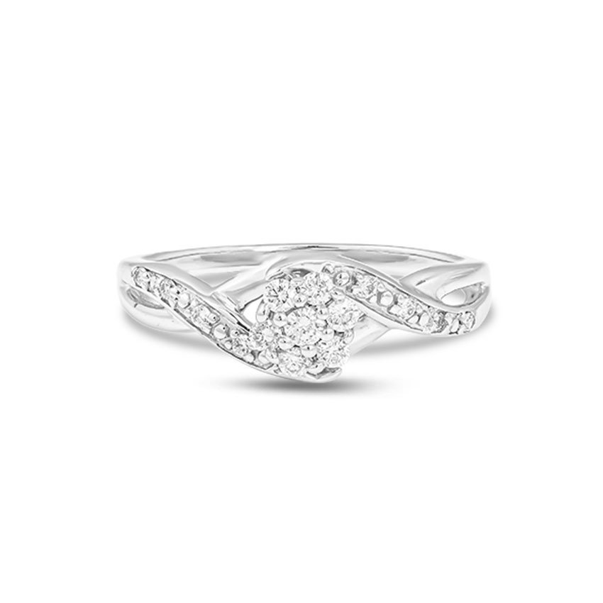 Diamond Rings 18 Karat Yellow Gold Shining Entwined Diamond Ring