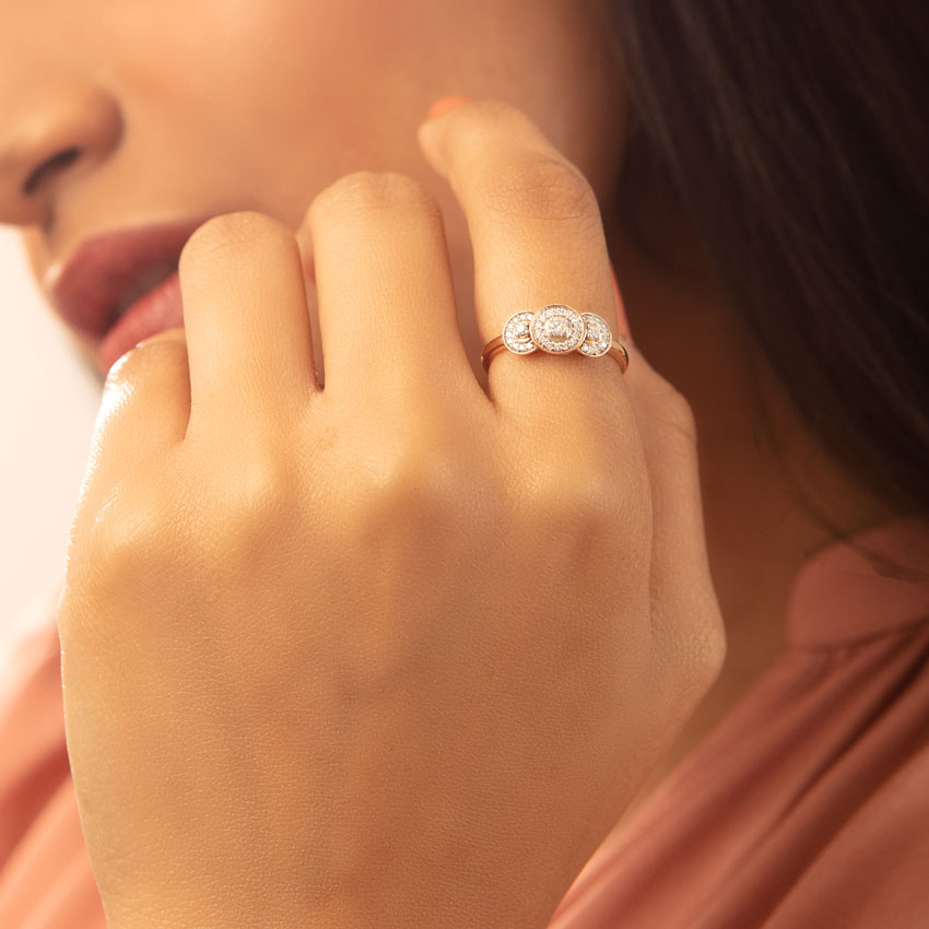 Triple Halo Diamond Ring