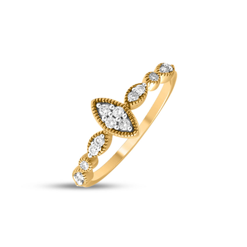 Diamond Rings 18 Karat Yellow Gold Petite Marquise Diamond Ring