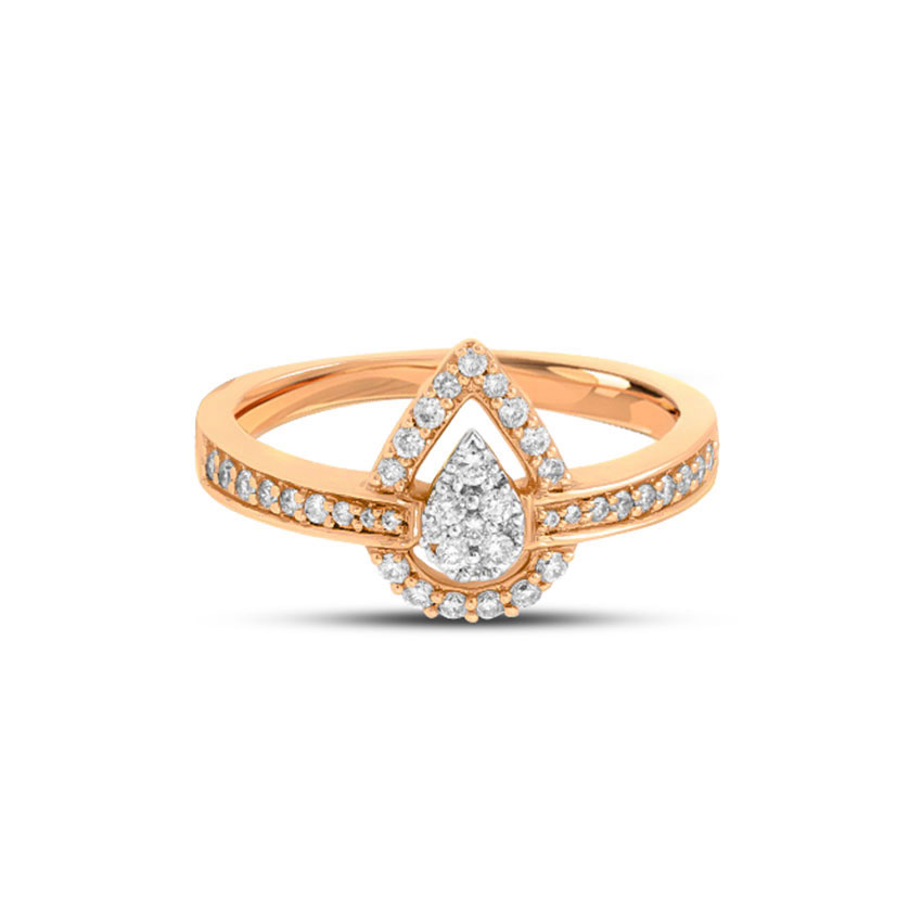 Classic Studded Drop Diamond Ring