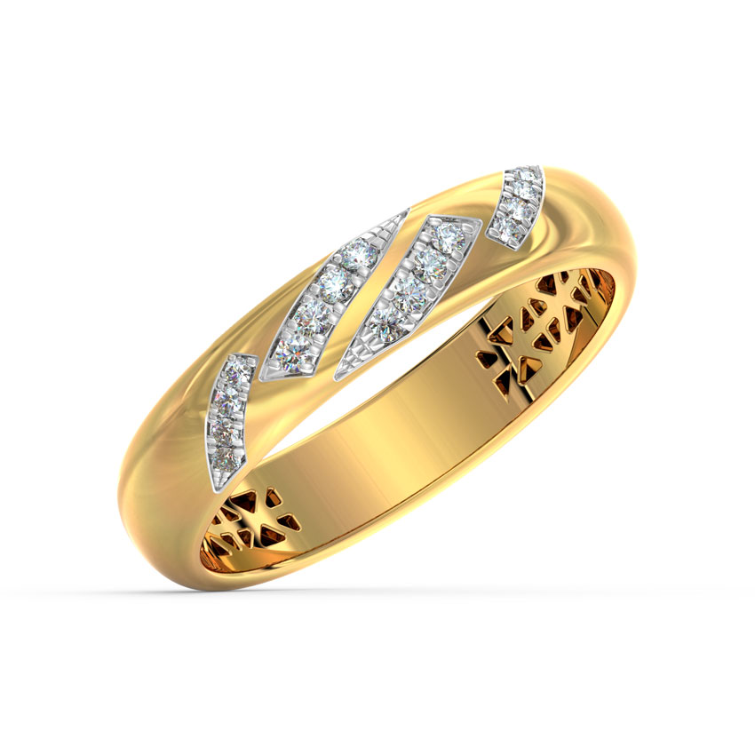 Diamond Rings 18 Karat Yellow Gold Diamond Sway Band