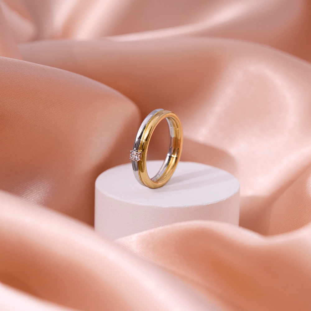 Diamond Rings 14 Karat Two Tone Gold Classic Two-Tone Diamond Ring