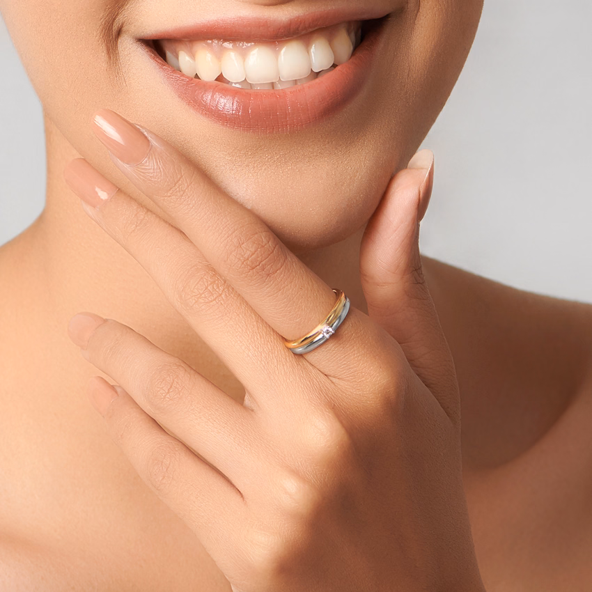 Diamond Rings 14 Karat Two Tone Gold Classic Two-Tone Diamond Ring