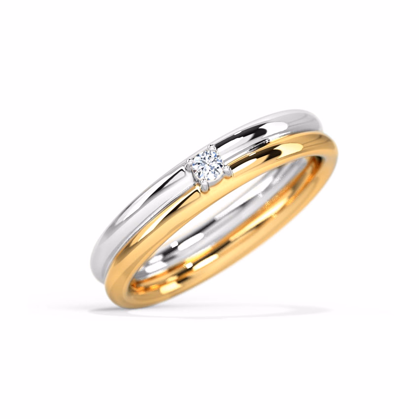 Diamond Rings 14 Karat Two Tone Gold Classic Two-Tone Diamond Ring