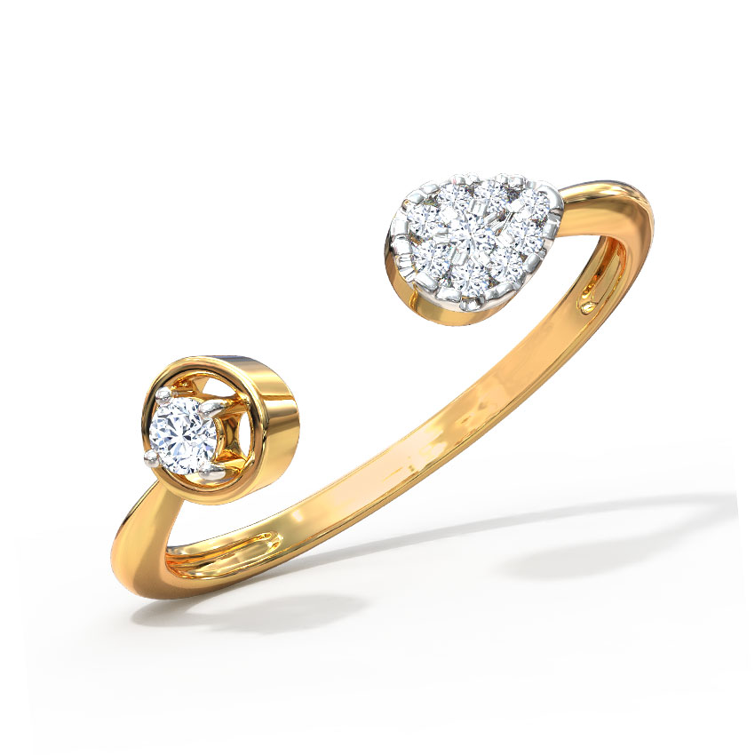 Pear and Drop Open Ring