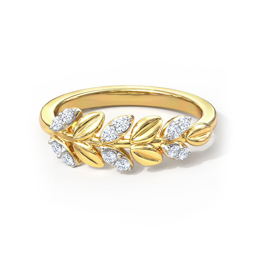 Linear Fern Diamond Ring Linear Fern Diamond Ring