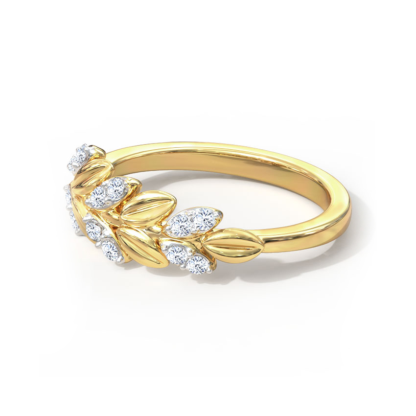 Linear Fern Diamond Ring Linear Fern Diamond Ring