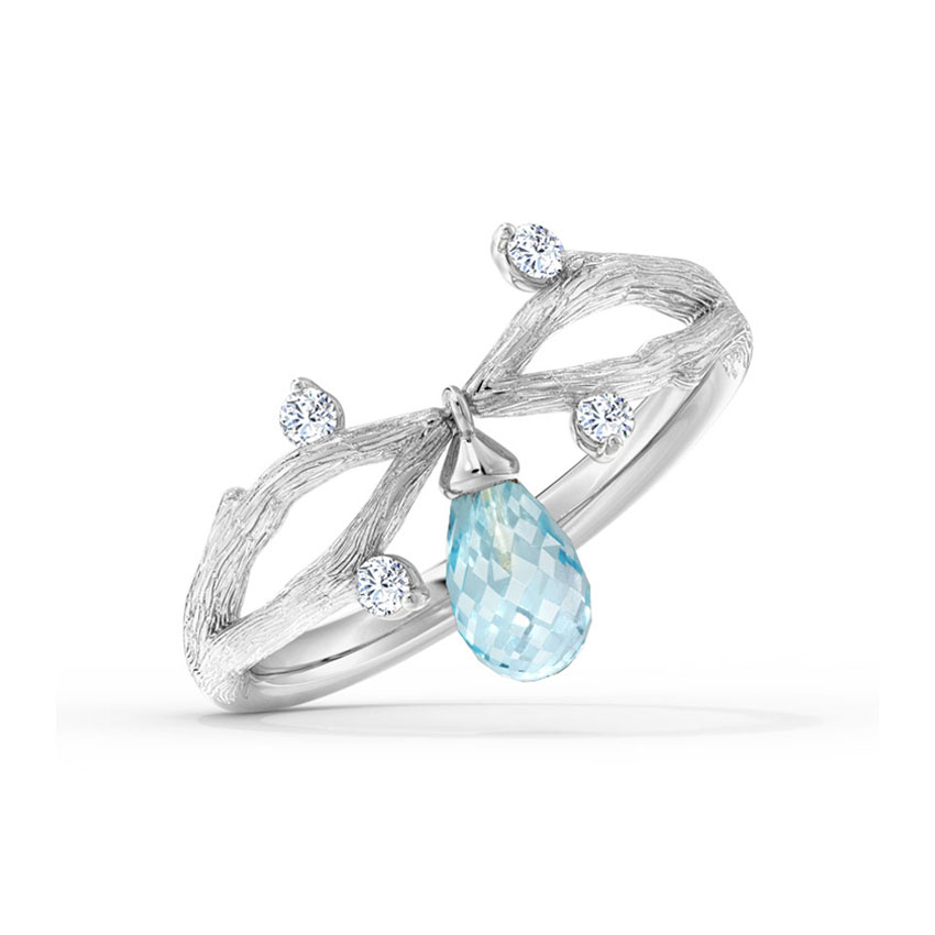 Entwine Dangle Dewdrops Ring