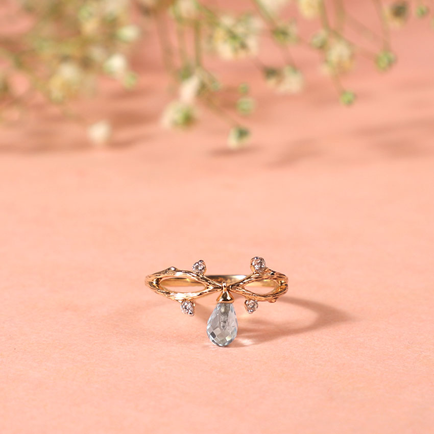 Entwine Dangle Dewdrops Diamond Ring