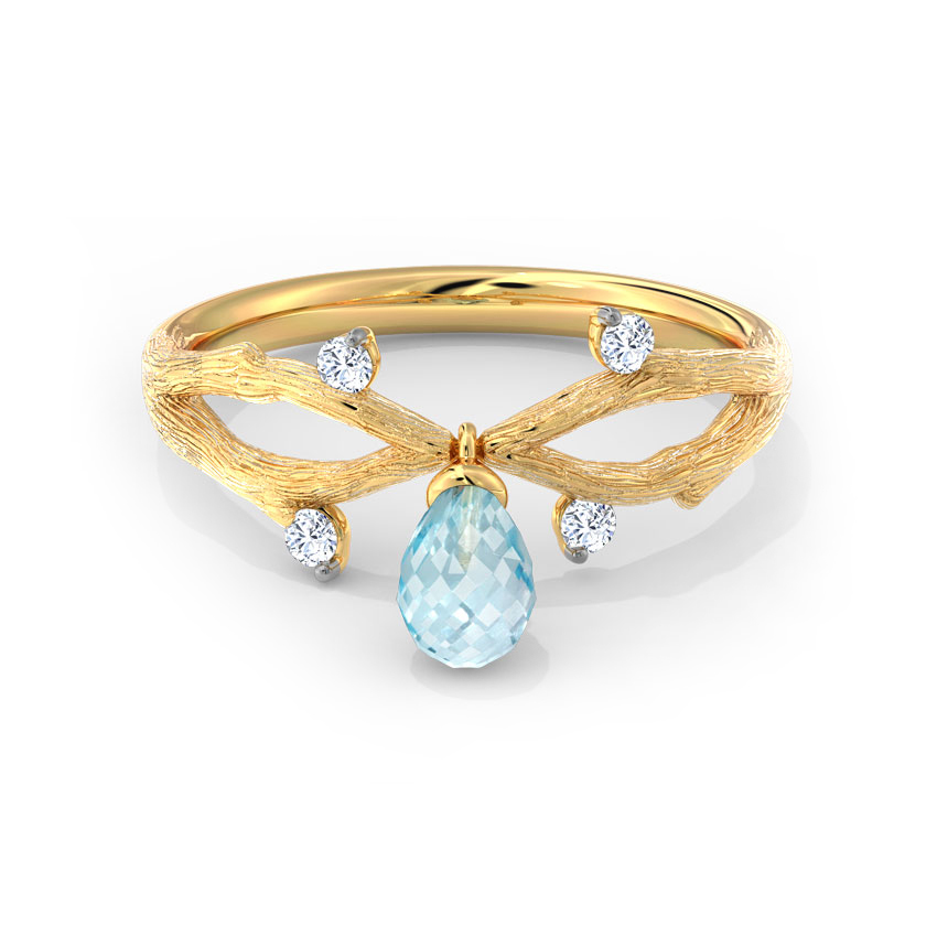 Entwine Dangle Dewdrops Diamond Ring