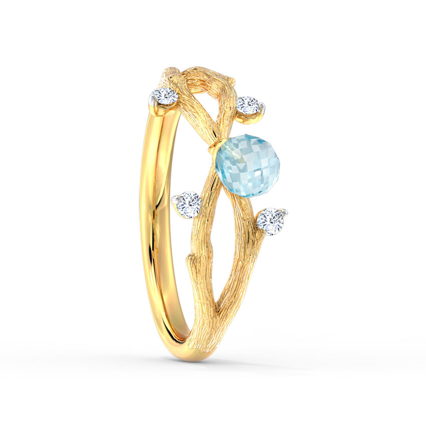 Entwine Dangle Dewdrops Diamond Ring