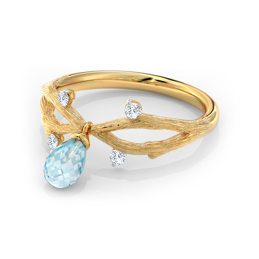 Entwine Dangle Dewdrops Diamond Ring