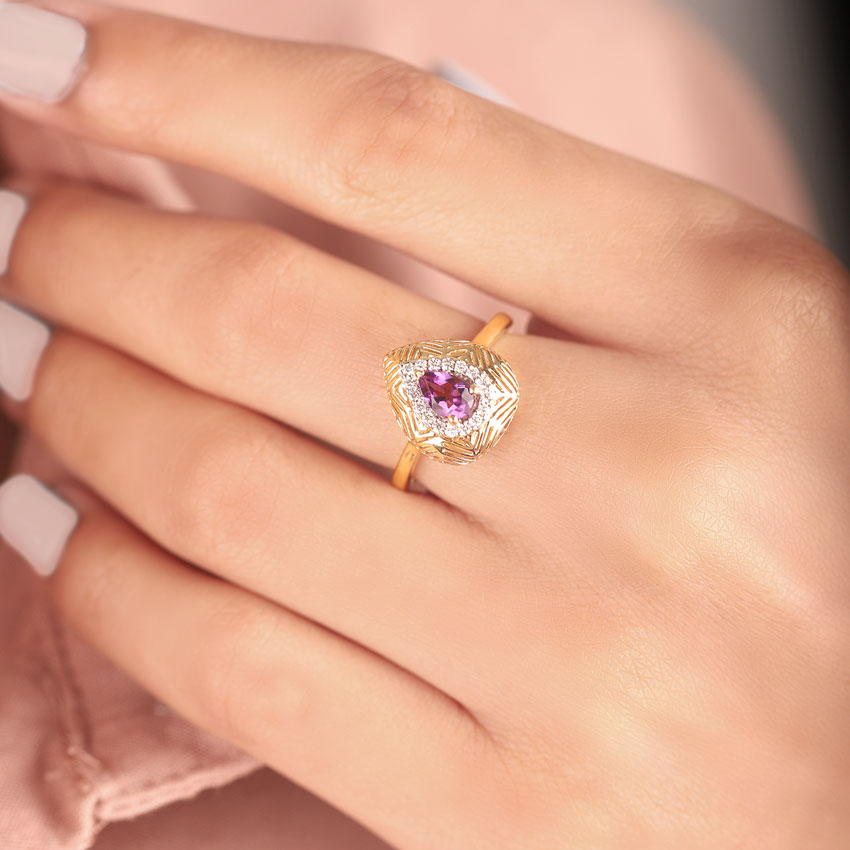Lattice Amethyst Diamond Ring Lattice Amethyst Diamond Ring
