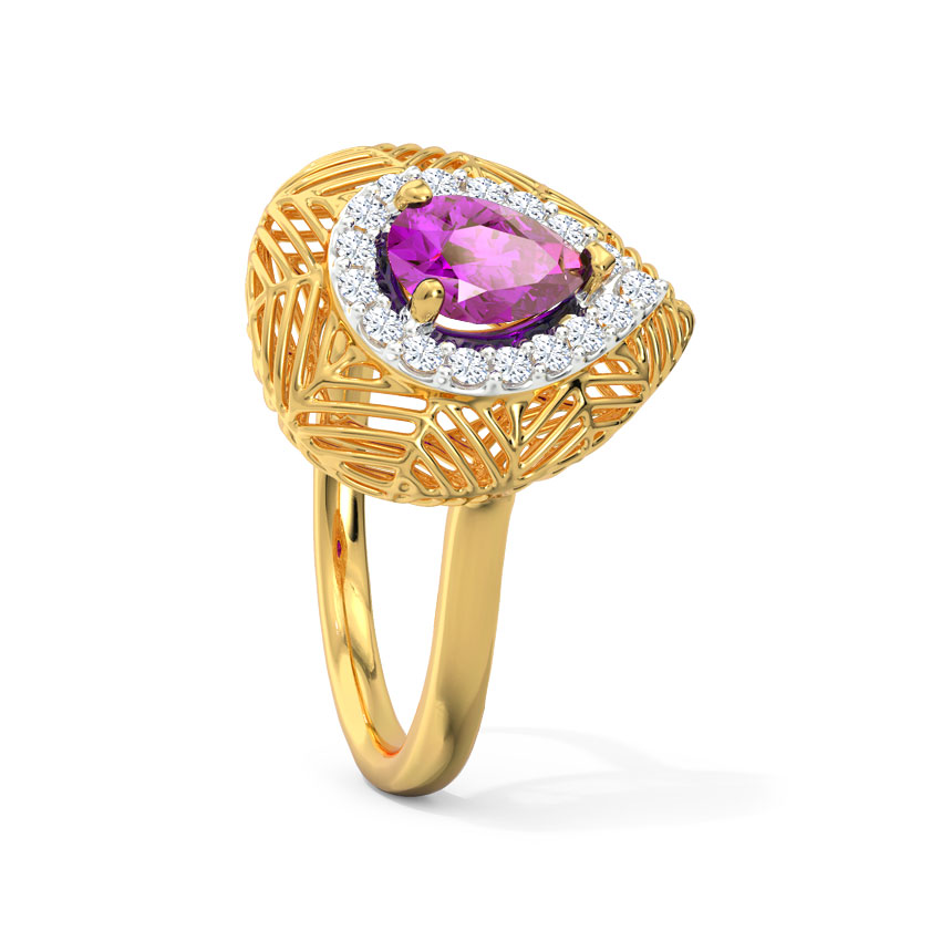 Lattice Amethyst Diamond Ring Lattice Amethyst Diamond Ring