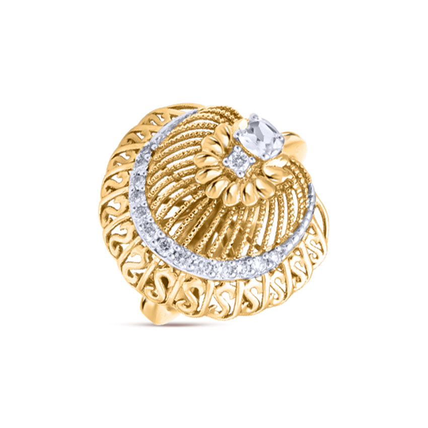 Diamond,Gemstone Rings 18 Karat Yellow Gold Magnificent Diamond Fan Ring