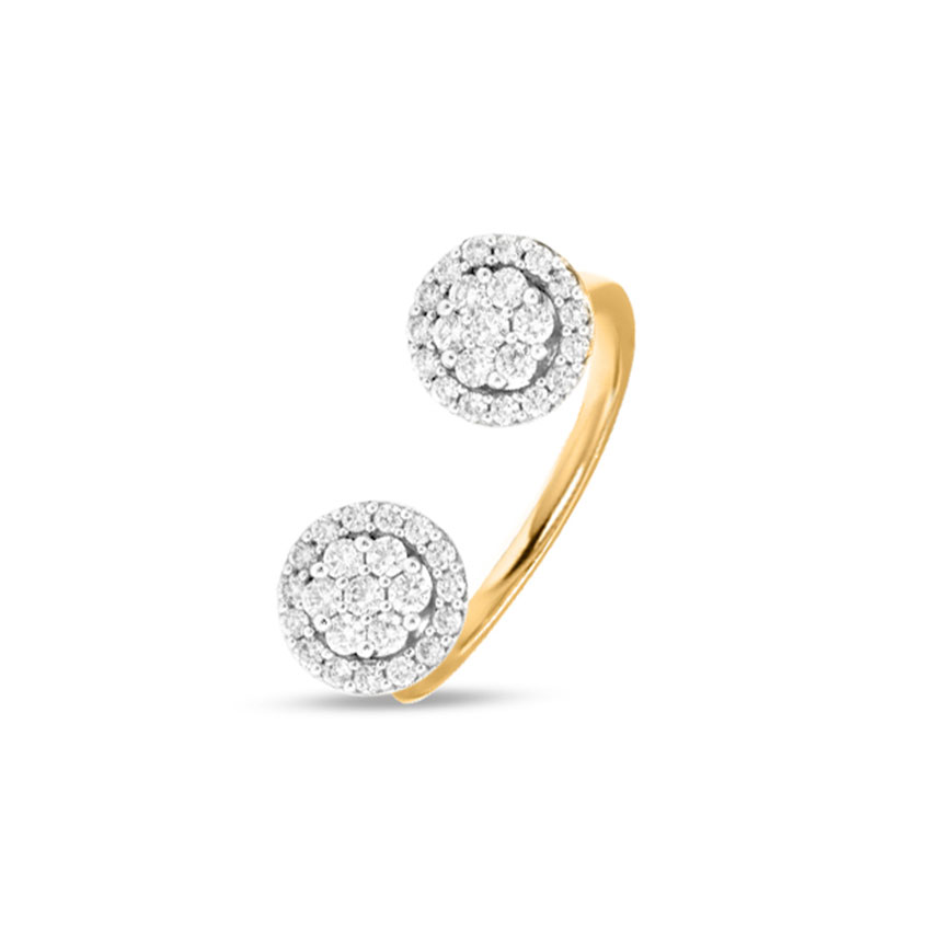 Diamond Rings 18 Karat Yellow Gold Duo Glitter Diamond Ring