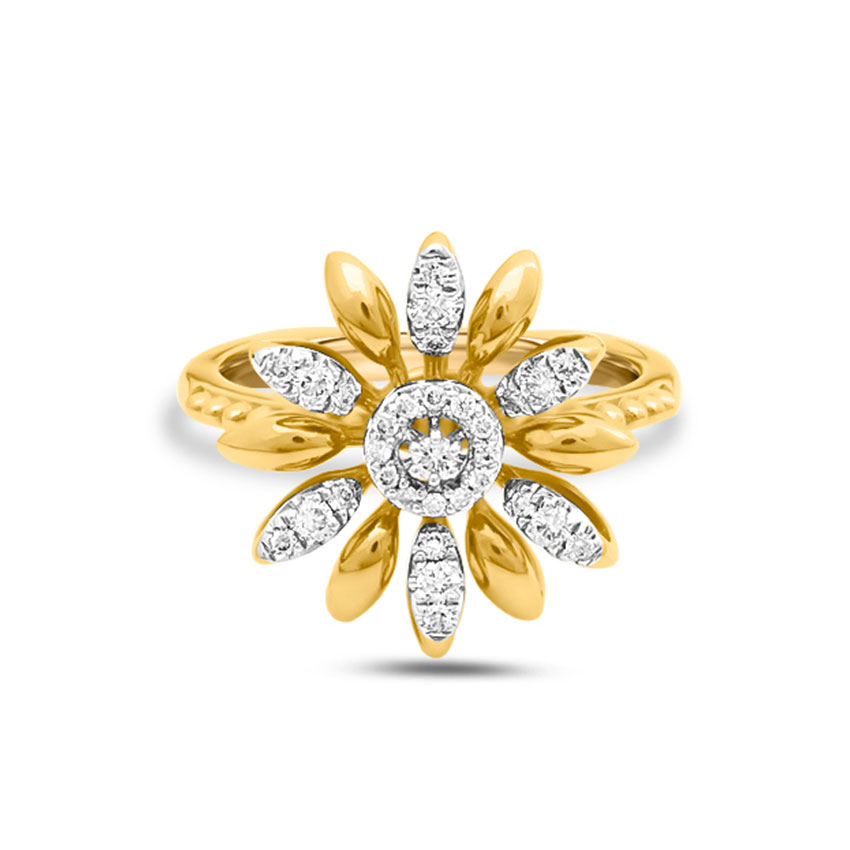 Diamond Rings 14 Karat Yellow Gold Adena Blooming Diamond Ring
