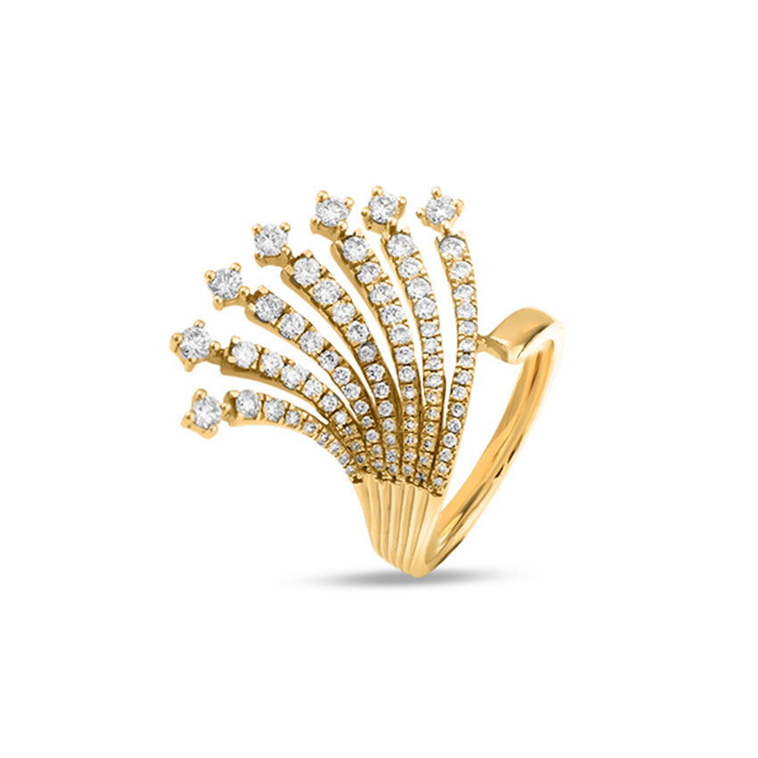 Diamond Rings 18 Karat Rose Gold Glimmer Wave Diamond Ring