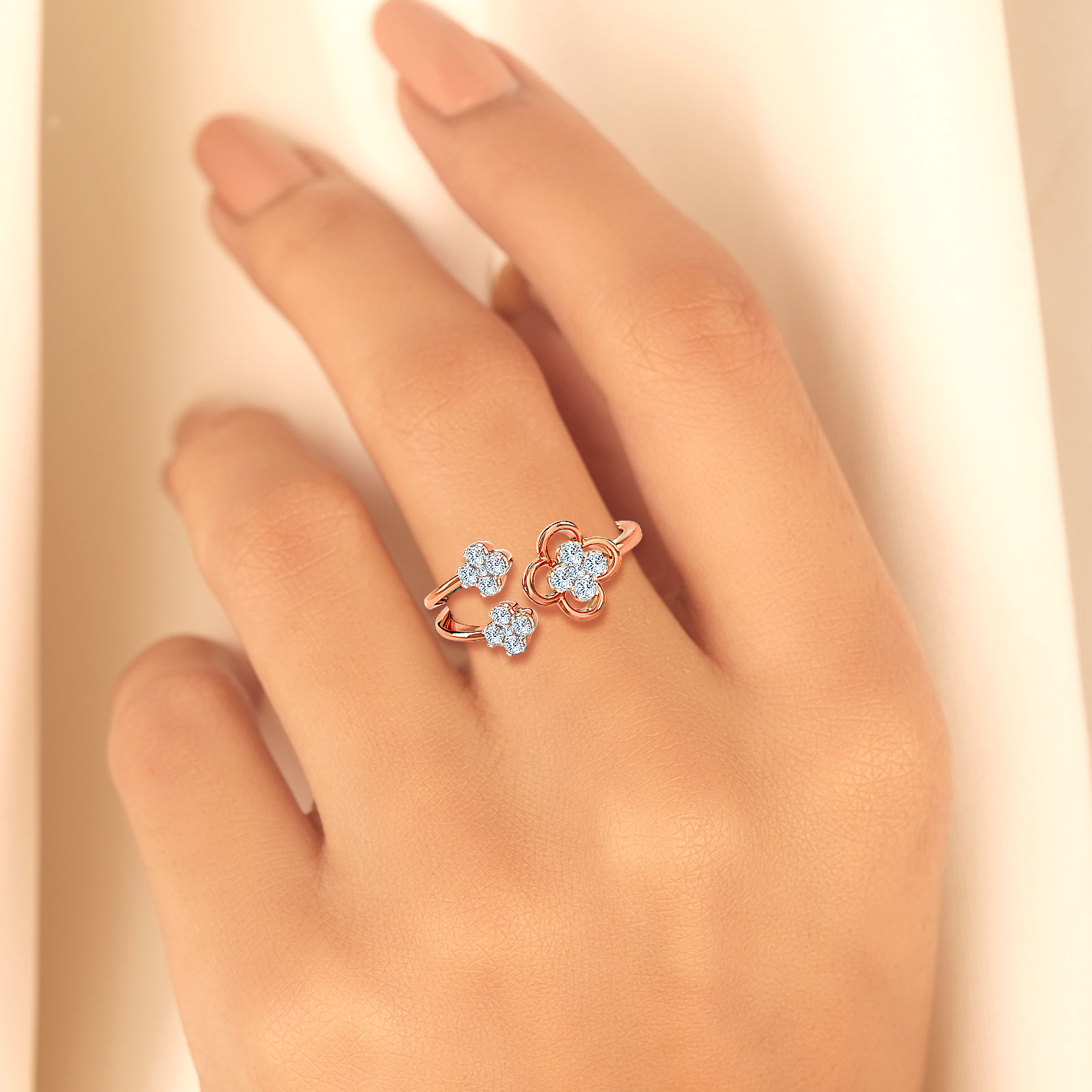 Sheer Clover Diamond Ring Jewellery India Online