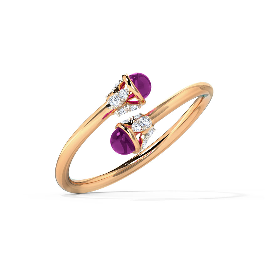 Diamond,Gemstone Rings 14 Karat Rose Gold Twain Blush Gemstone Ring
