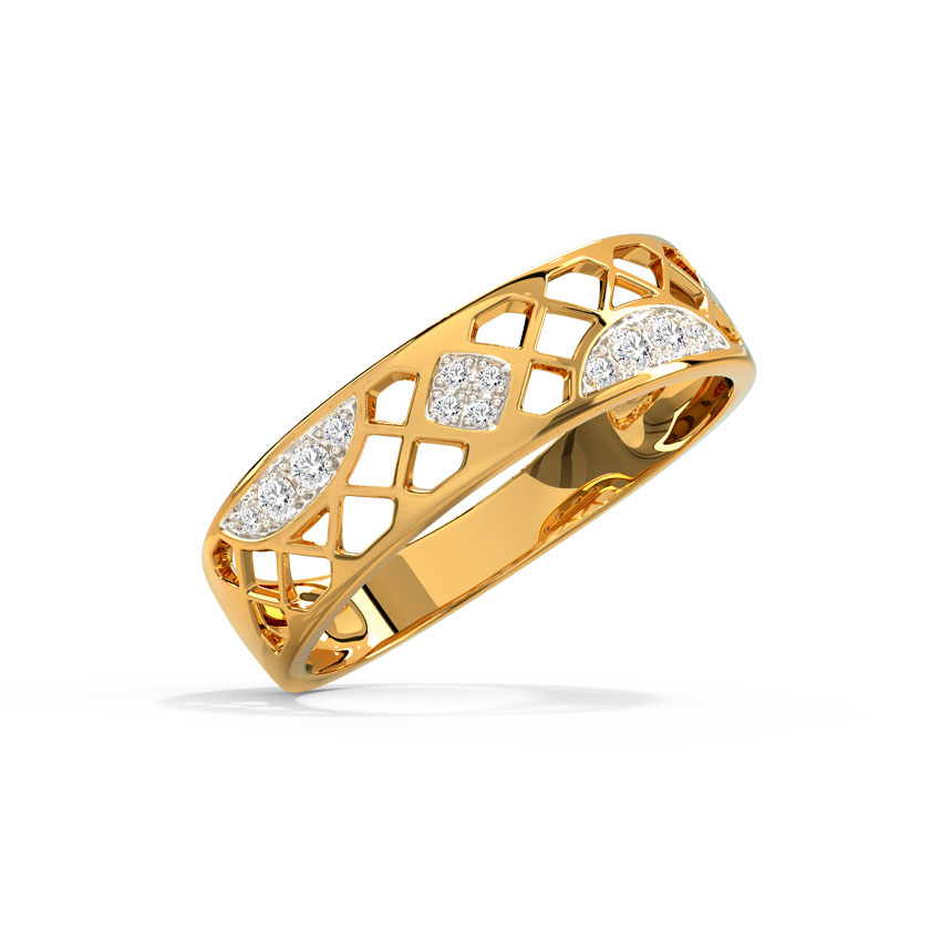 Abstract Cutout Diamond Band