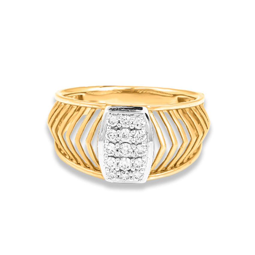 Diamond Rings 14 Karat Yellow Gold Rashid Men's Diamond Ring