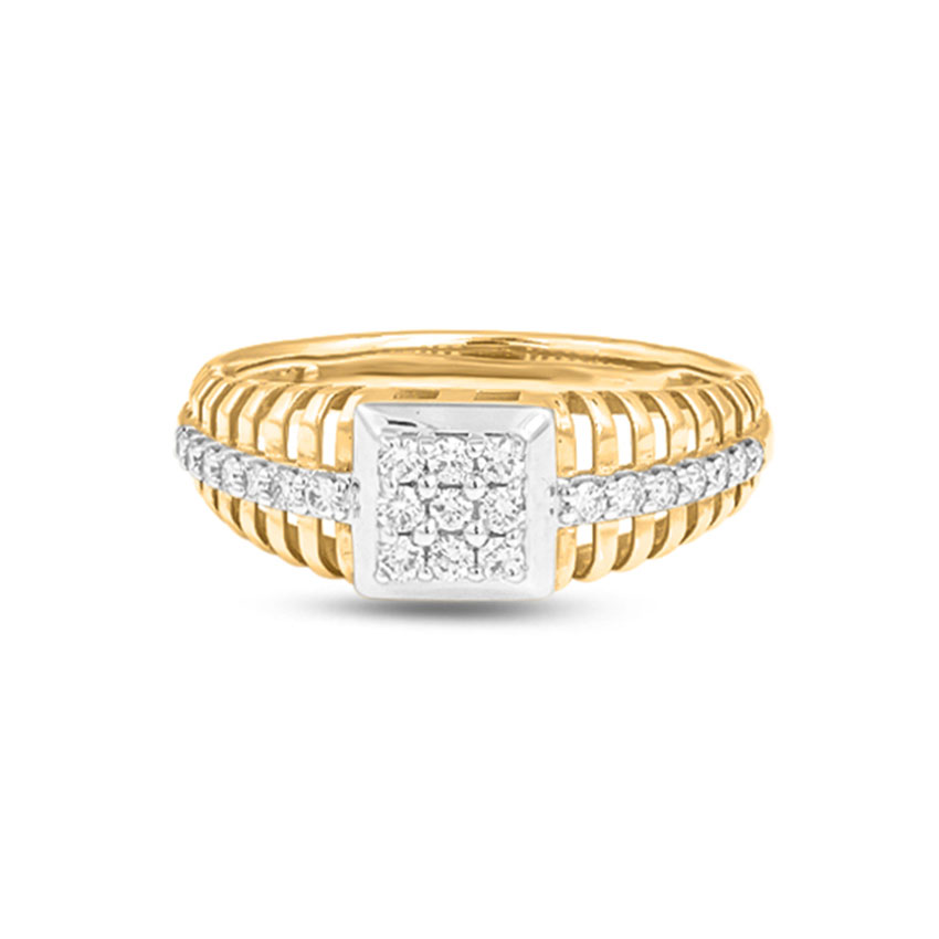 Diamond Rings 14 Karat Yellow Gold Sameer Men's Ring
