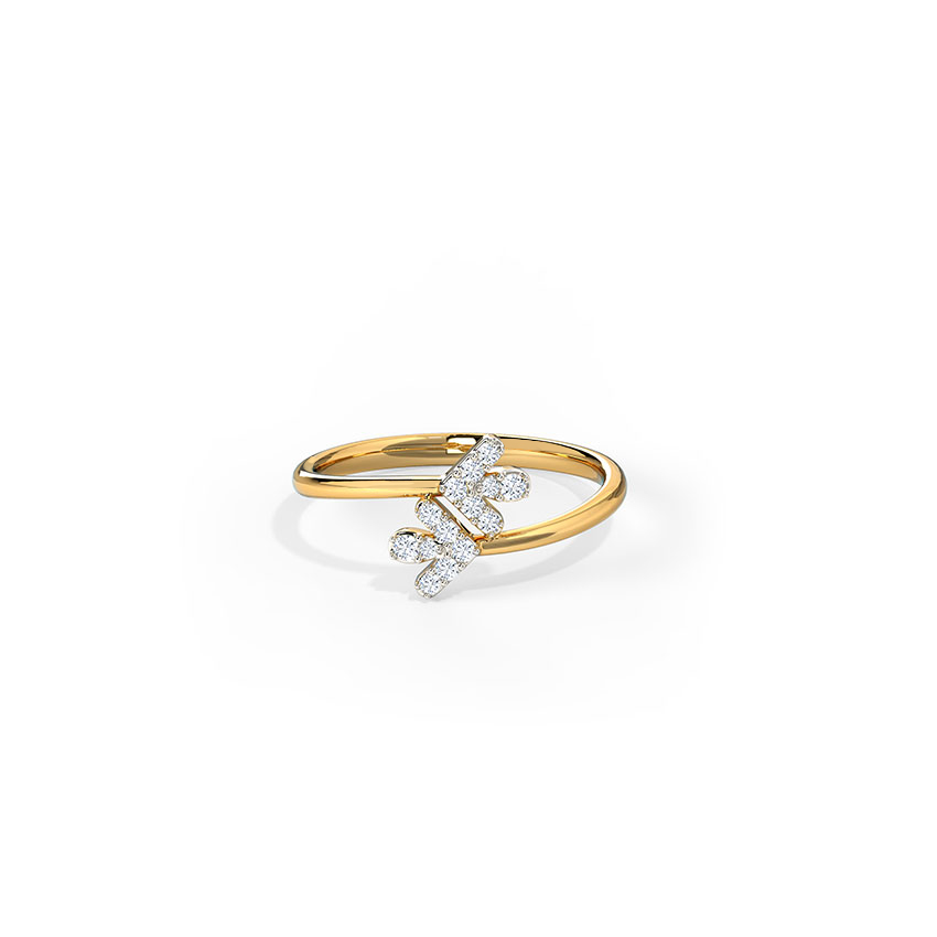 Glinting Chevron Diamond Ring