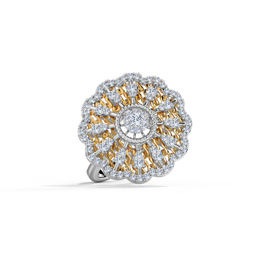 Diamond Rings 14 Karat Two Tone Gold Layla Diamond Ring