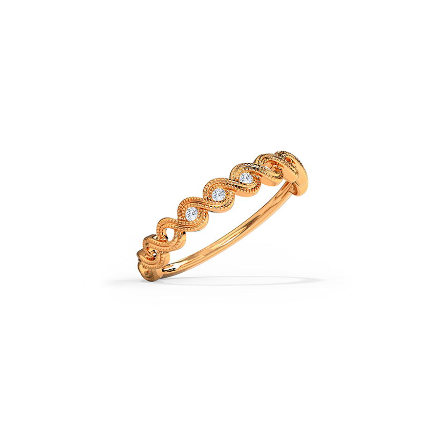 Diamond Rings 14 Karat Rose Gold Intertwine Diamond Band